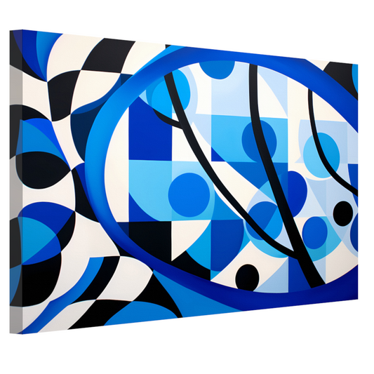 Abstract Spel van Blauw en Lijnen canvas