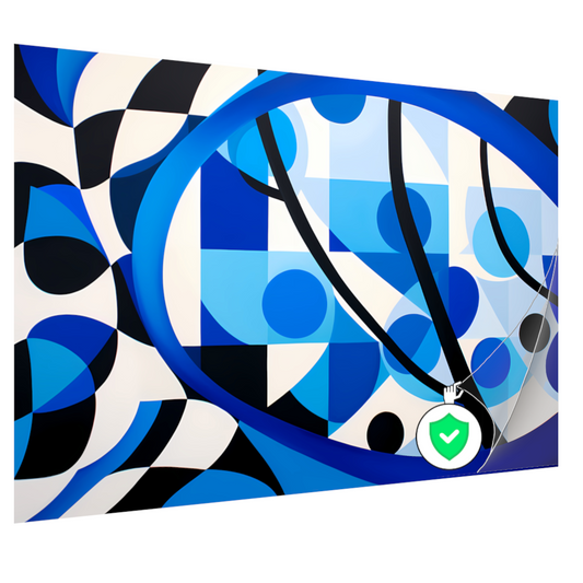 Abstract Spel van Blauw en Lijnen poster