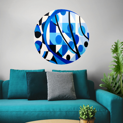 Abstract Spel van Blauw en Lijnen forex muurcirkel
