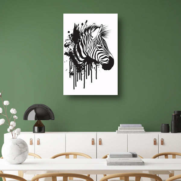 Abstracte zwart-wit zebra met spetters poster