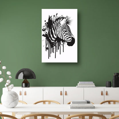 Abstracte zwart-wit zebra met spetters poster