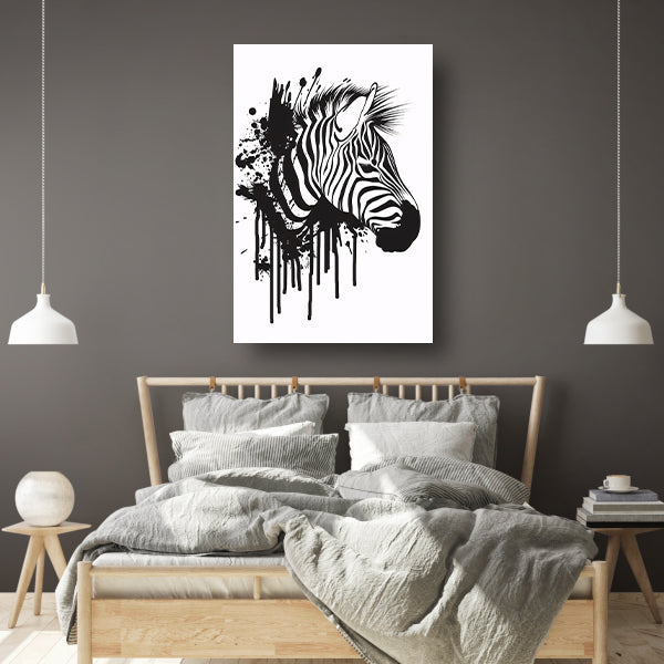 Abstracte zwart-wit zebra met spetters poster