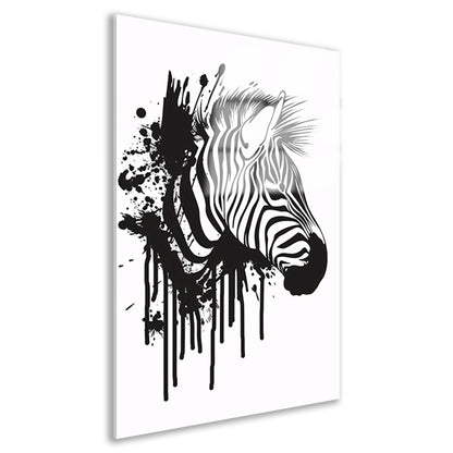 Abstracte zwart-wit zebra met spetters acrylglas