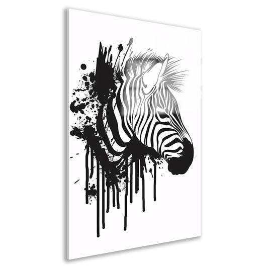 Abstracte zwart-wit zebra met spetters acrylglas