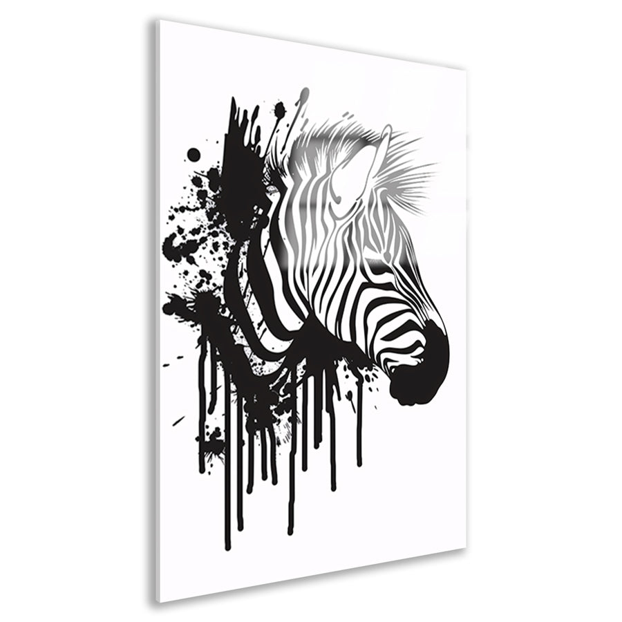 Abstracte zwart-wit zebra met spetters acrylglas