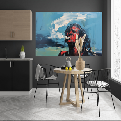 Abstract Portret in Primaire Kleuren canvas