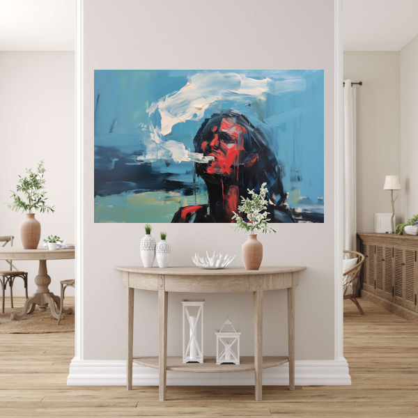 Abstract Portret in Primaire Kleuren poster
