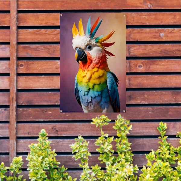 Dynamisch en Kleurrijk Kaketoe Portret tuinposter