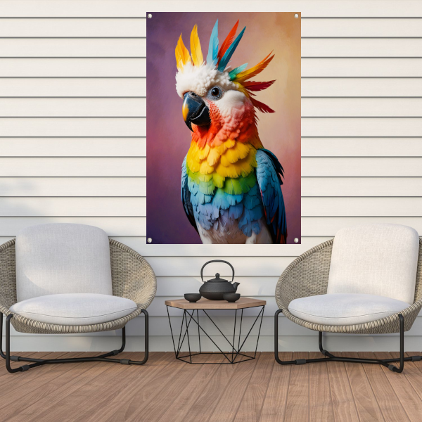Dynamisch en Kleurrijk Kaketoe Portret tuinposter
