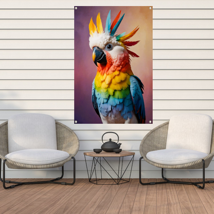 Dynamisch en Kleurrijk Kaketoe Portret tuinposter