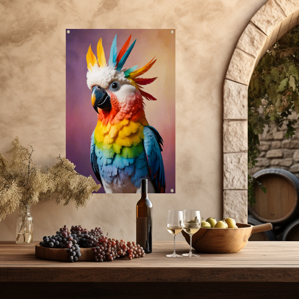 Dynamisch en Kleurrijk Kaketoe Portret tuinposter