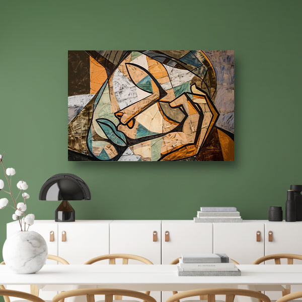 Kubistisch Portret met Vervormde Vormen  canvas