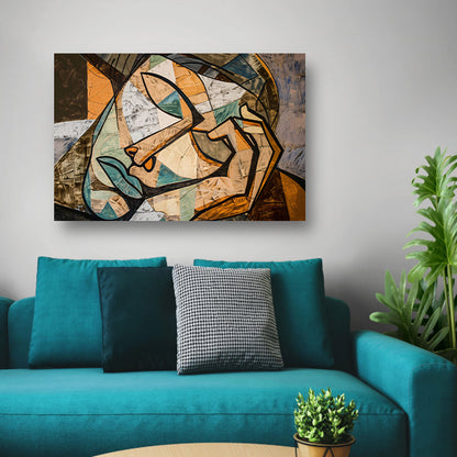 Kubistisch Portret met Vervormde Vormen  canvas
