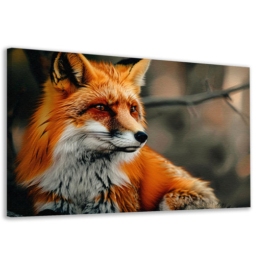 Roodvos in boslandschap canvas