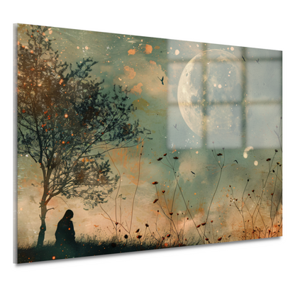 Een stille contemplatie onder de maan acrylglas
