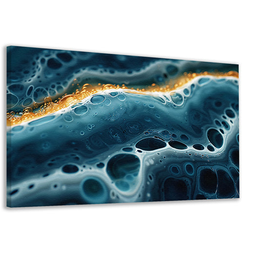 Abstracte Golven met Gouden Accenten Kunstwerk canvas