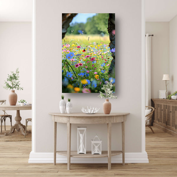 Bloemenzee met Vlinder in Zomer poster