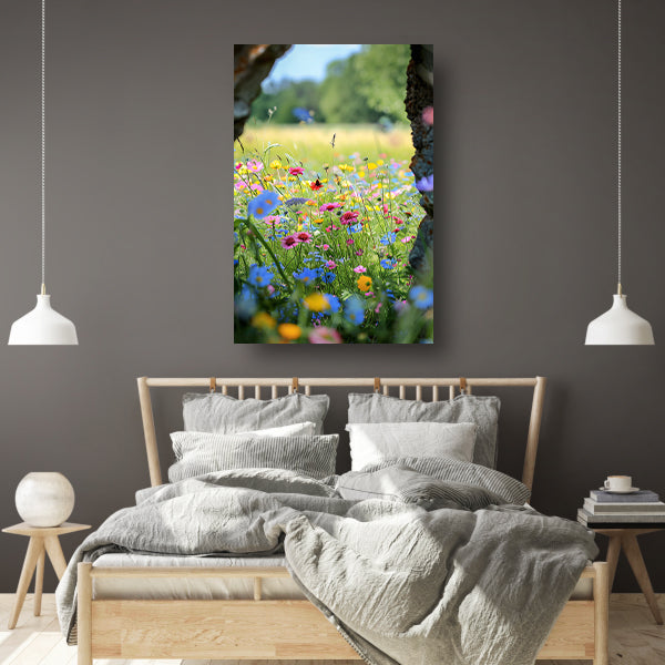Bloemenzee met Vlinder in Zomer poster
