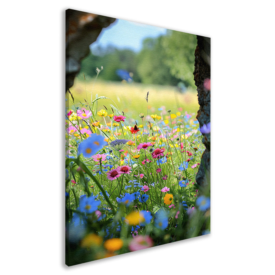 Bloemenzee met Vlinder in Zomer canvas