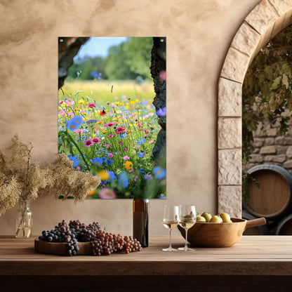 Bloemenzee met Vlinder in Zomer tuinposter