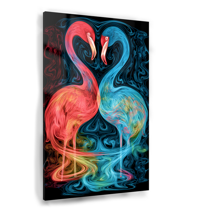 Dans van de Flamingos in Kleur Acrylglas