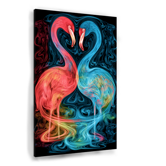 Dans van de Flamingos in Kleur canvas