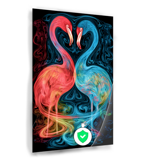 Dans van de Flamingos in Kleur poster