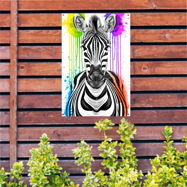 Kleurrijke Zebra Street Art Print tuinposter