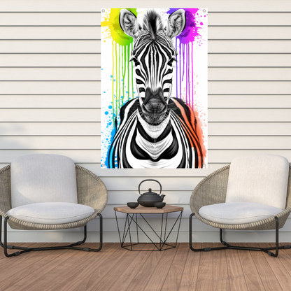 Kleurrijke Zebra Street Art Print tuinposter