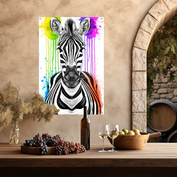 Kleurrijke Zebra Street Art Print tuinposter