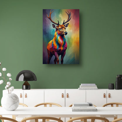Geometrisch Kleurrijk Hert in Abstracte Stijl poster
