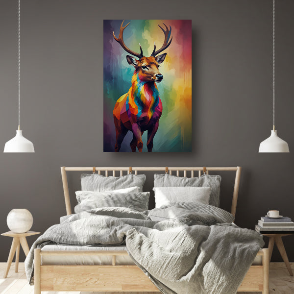 Geometrisch Kleurrijk Hert in Abstracte Stijl poster