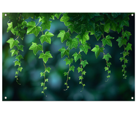 Dans van licht door hangende bladeren tuinposter