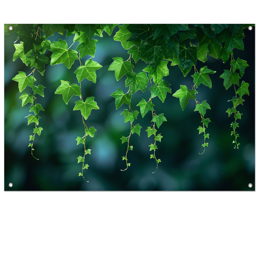 Dans van licht door hangende bladeren tuinposter