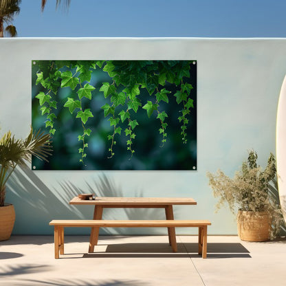 Dans van licht door hangende bladeren tuinposter