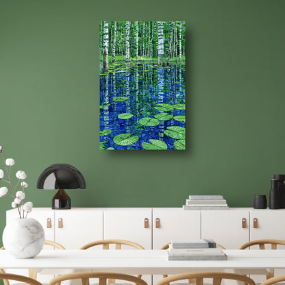 Bos en waterlelies kunst in modern design poster