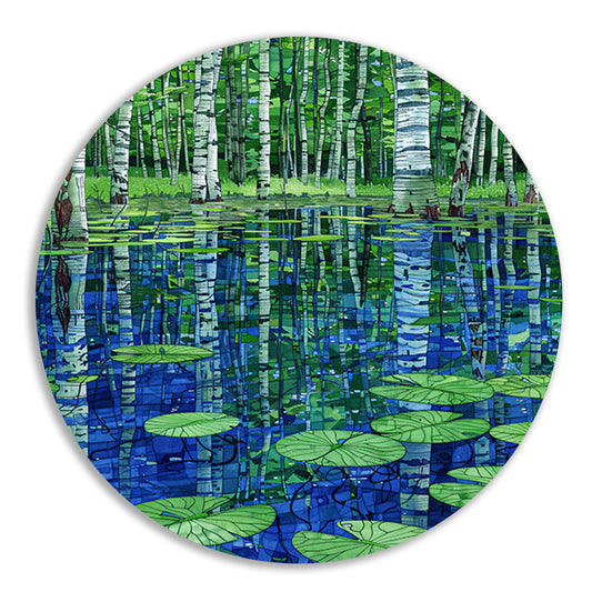 Bos en waterlelies kunst in modern design forex muurcirkel