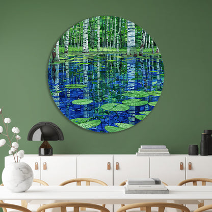 Bos en waterlelies kunst in modern design forex muurcirkel