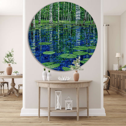 Bos en waterlelies kunst in modern design forex muurcirkel