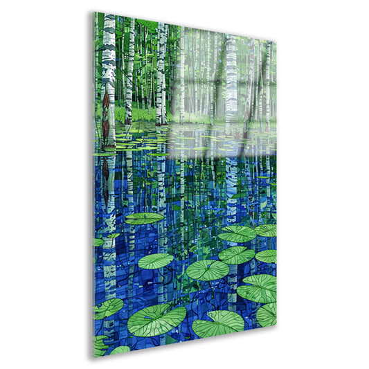 Bos en waterlelies kunst in modern design acrylglas