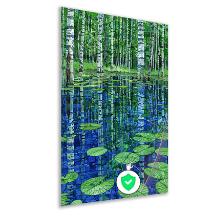 Bos en waterlelies kunst in modern design poster