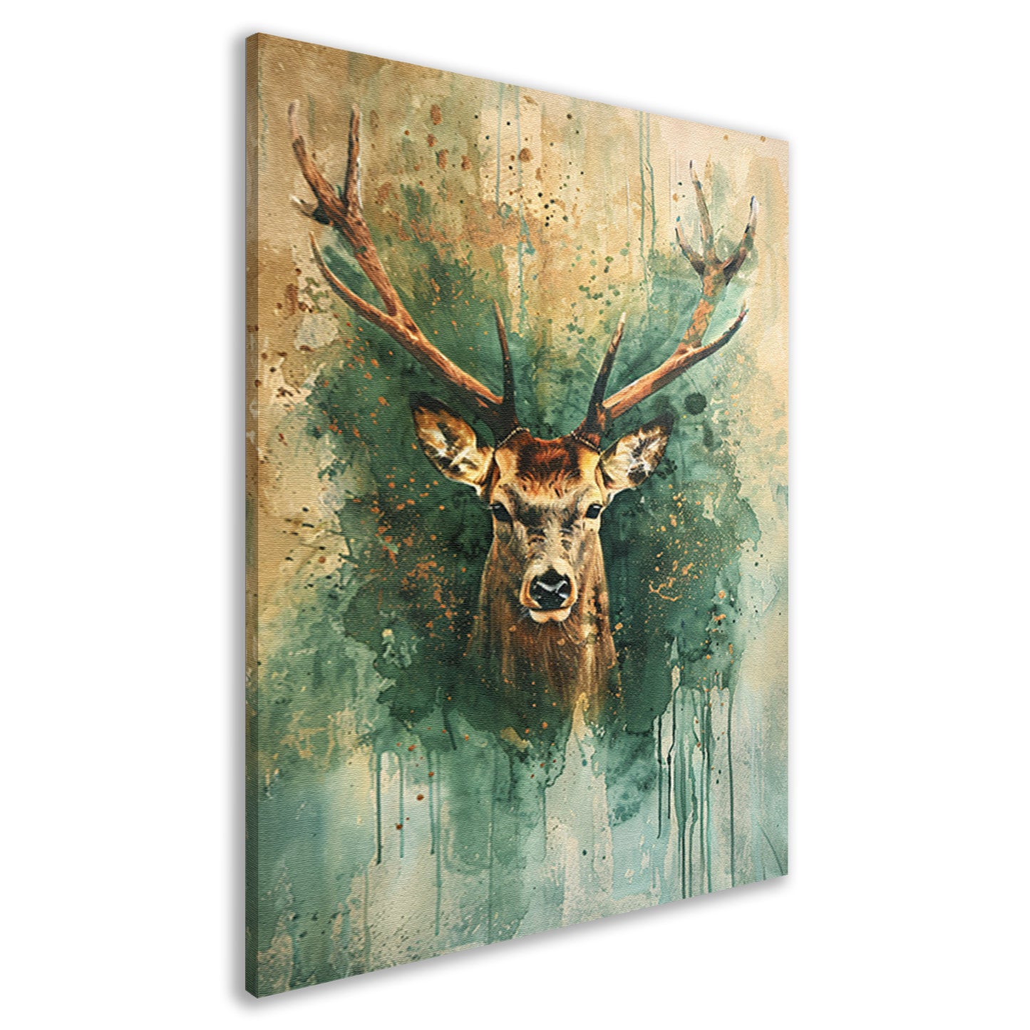 Mysterieus hertenportret met rustieke achtergrond canvas