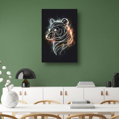 Beer in Sterrennacht: Moderne Lijnkunst acrylglas