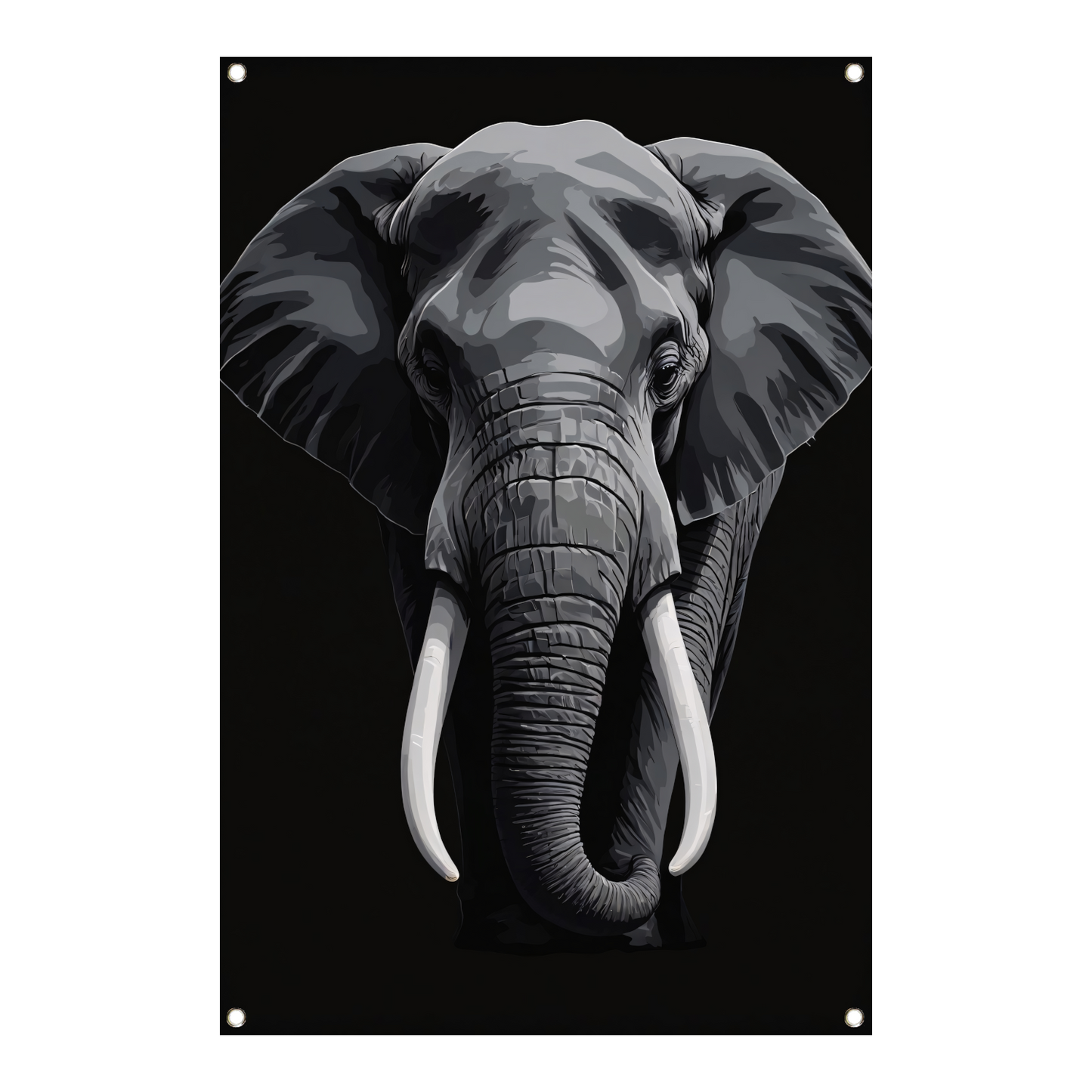 Portret van een olifant in zwart-wit tuinposter