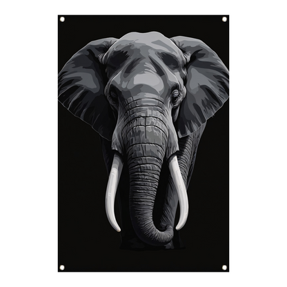 Portret van een olifant in zwart-wit tuinposter