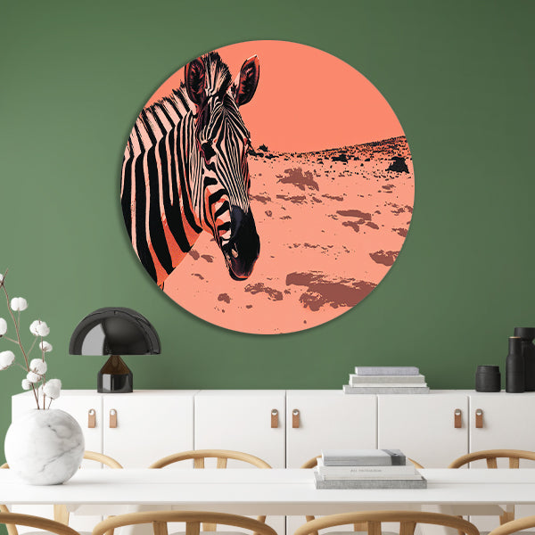 Digitale kunst van een zebra in de natuur forex muurcirkel