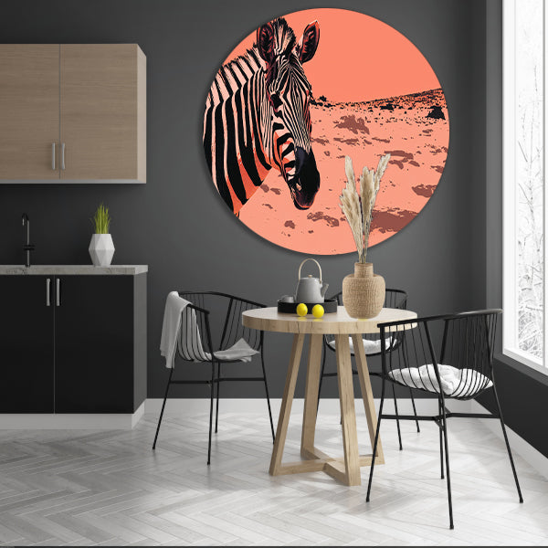 Digitale kunst van een zebra in de natuur forex muurcirkel