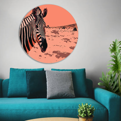 Digitale kunst van een zebra in de natuur forex muurcirkel