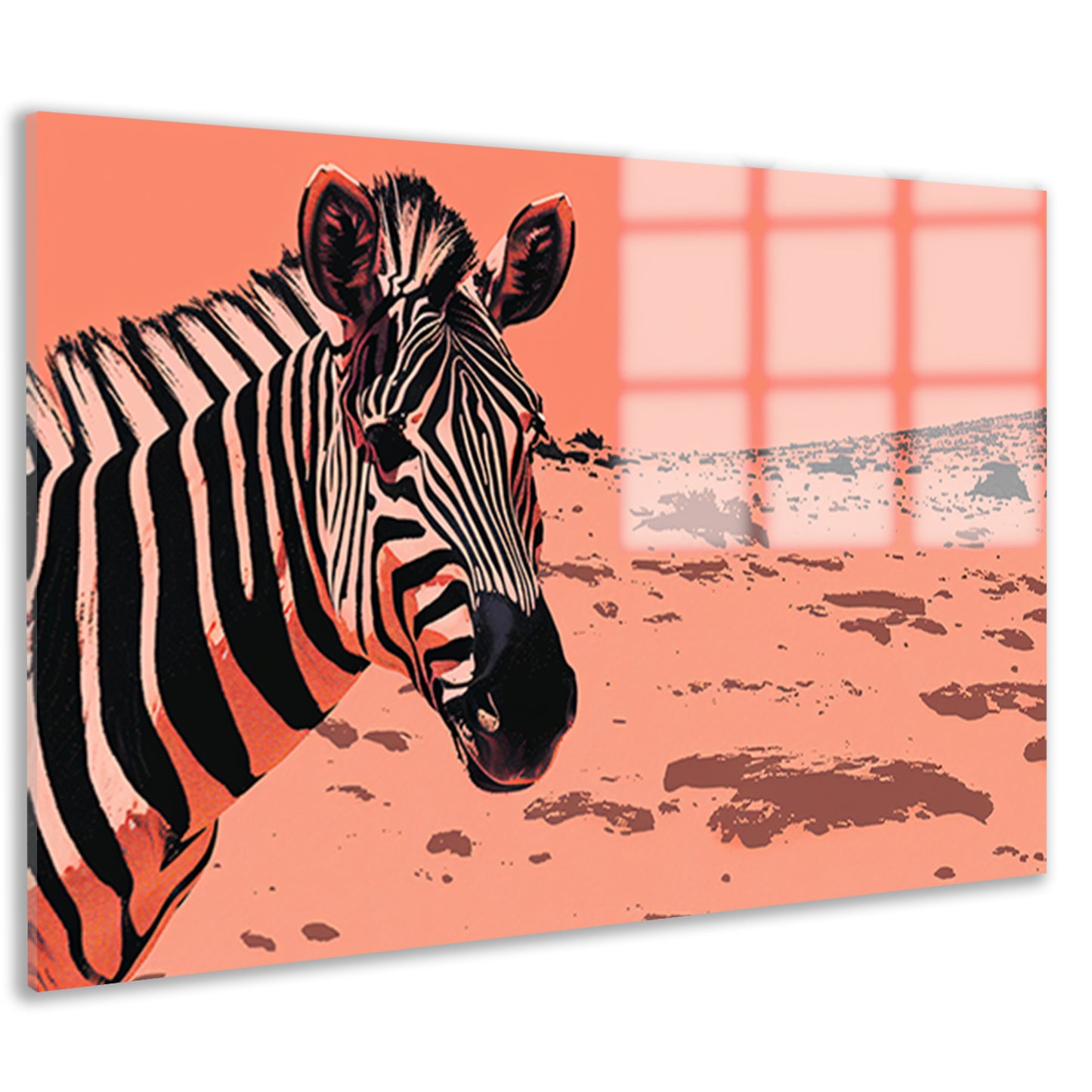 Digitale kunst van een zebra in de natuur acrylglas