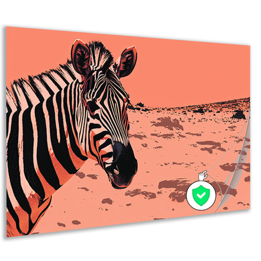 Digitale kunst van een zebra in de natuur poster